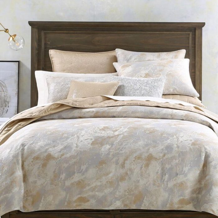Hotel Collection Metallic Stone Sham Gold 2