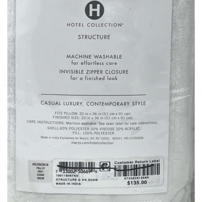 Hotel Collection Structure Quilted King Sham White 3