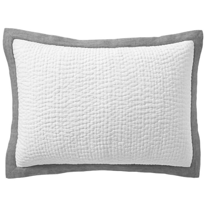 Hotel Collection Voile Linen Quilted KING SHAM Gray