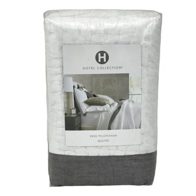Hotel Collection Voile Linen Quilted KING SHAM Gray 2
