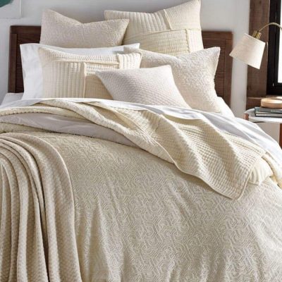 Oake Clipped Hexagon 3 Piece King Duvet Set Beige