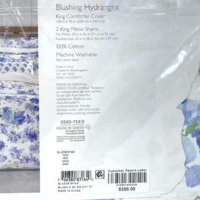 Sky Blushing Hydrangea King Duvet Set Blue 2