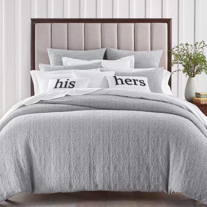 Charter Club Damask Designs Tile Matelasse Full/Queen Duvet Set 3