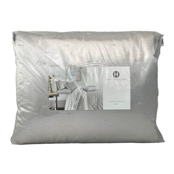 Hotel Collection Glint Full/Queen Quilted Coverlet Set Silver 5