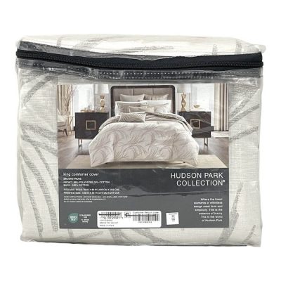 Hudson Park Brushstroke King Duvet Cover Taupe 5