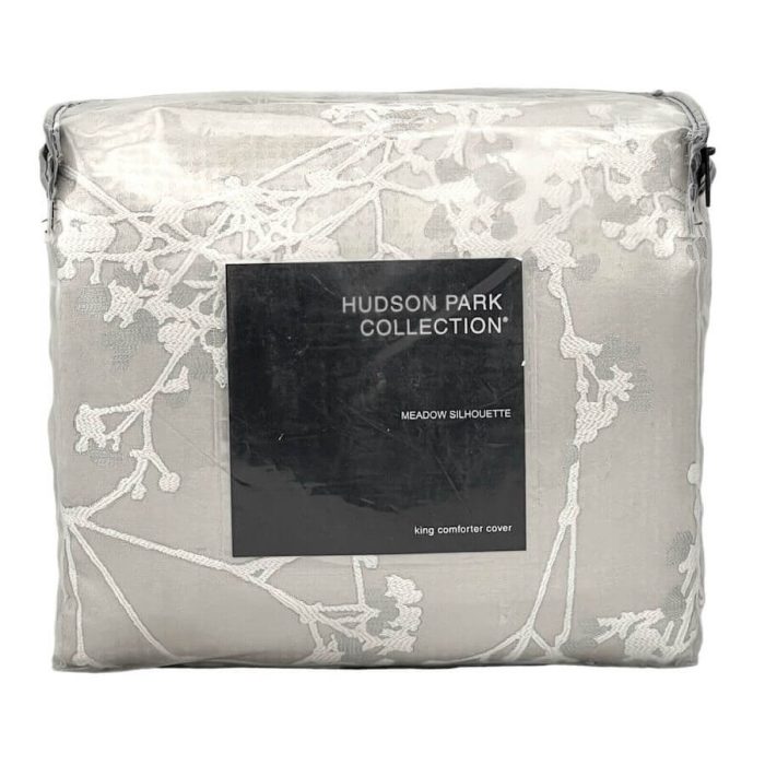 Hudson Park Meadow Silhouette King Duvet Cover Light Taupe 4