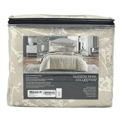 Hudson Park Meadow Silhouette King Duvet Cover Light Taupe 5