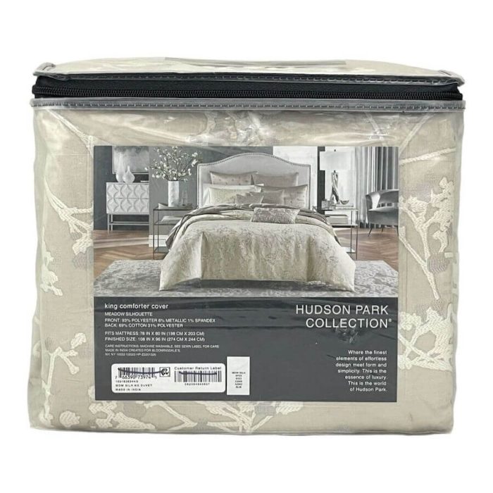 Hudson Park Meadow Silhouette King Duvet Cover Light Taupe 5