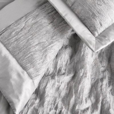 Hudson Park Ripple Texture KING Quilted Coverlet Pale Silver 2