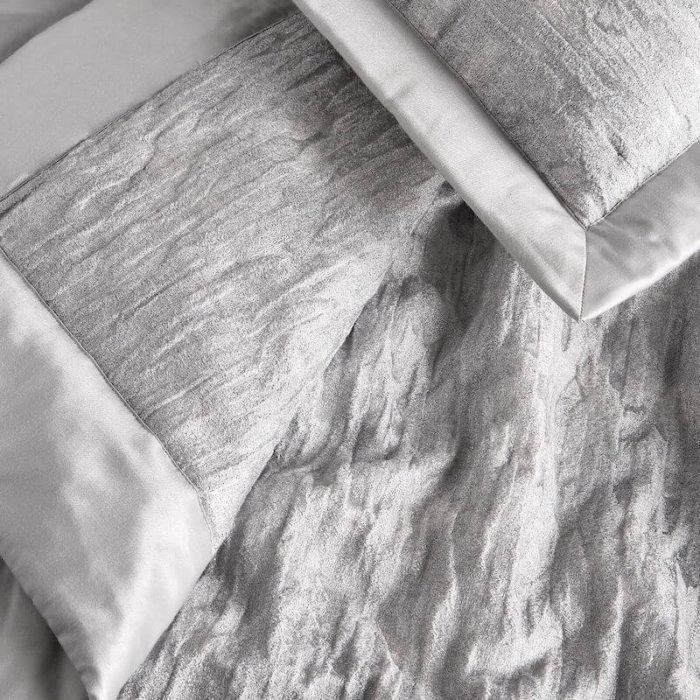 Hudson Park Ripple Texture KING Quilted Coverlet Pale Silver 2