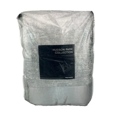 Hudson Park Ripple Texture KING Quilted Coverlet Pale Silver 3