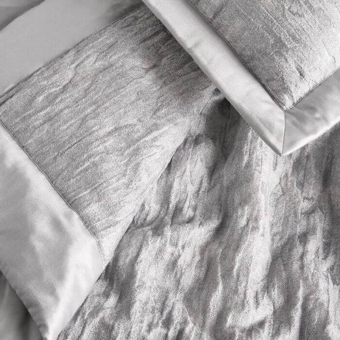 Ripple Texture Quilted Bedding Pale Silver 3