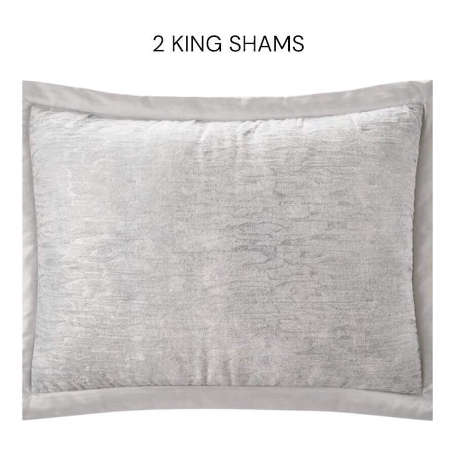 Ripple Texture Quilted King Sham Pale Silver
