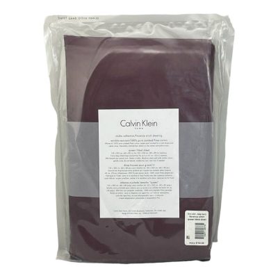 Calvin Klein Florence Stitch Queen Fitted Sheet Deep Berry 3