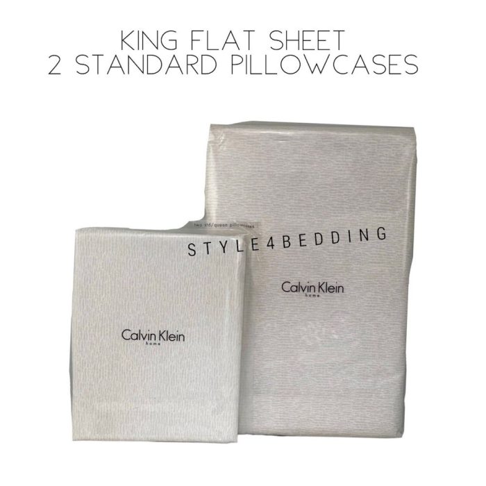 Calvin Klein Gossomer King Flat Sheet + 2 Standard Pillowcases 3