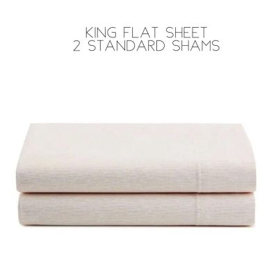 Calvin Klein Gossomer King Flat Sheet + 2 Standard Pillowcases