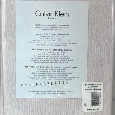 Calvin Klein Gossomer King Flat Sheet + 2 Standard Pillowcases 5