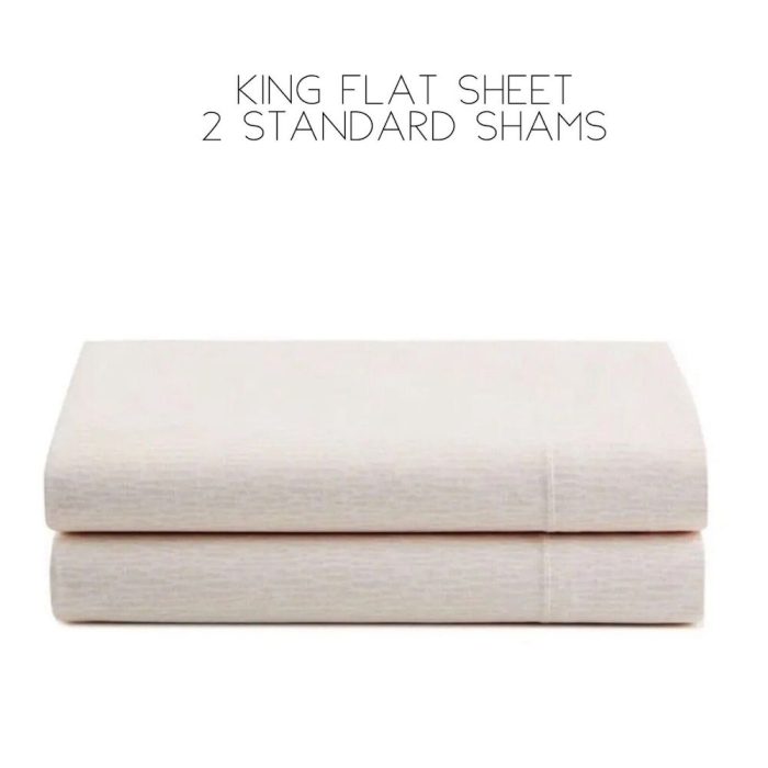 Calvin Klein Gossomer King Flat Sheet + 2 Standard Pillowcases