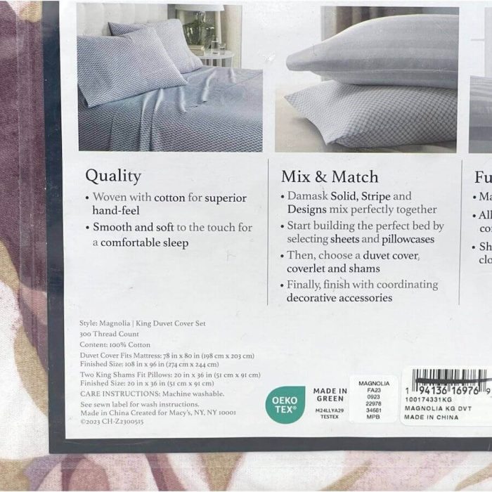 Charter Club Damask Designs Magnolia King Duvet Set 6