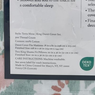 Charter Club Damask Designs Terra Mesa King Duvet Set 3
