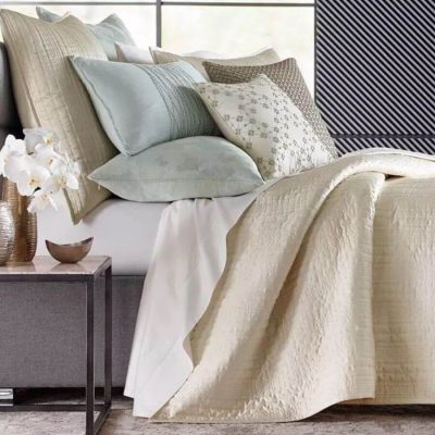 Hotel Collection Ginkgo Quilted Euro Sham Champagne 2