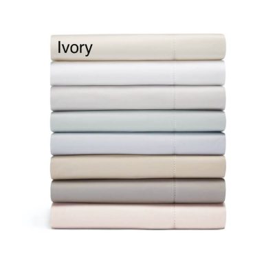 Hudson Park 600 Thread Count Flat Sheet Ivory