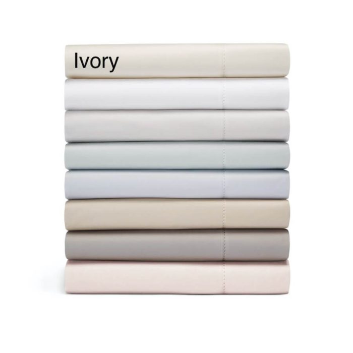 Hudson Park 600 Thread Count Flat Sheet Ivory