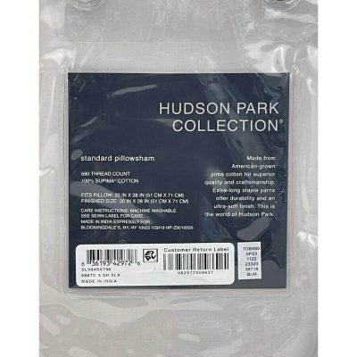 Hudson Park 680 Thread Count STANDARD Sham SILVER 5