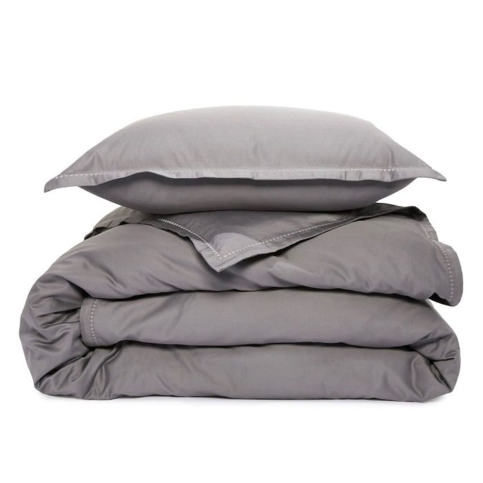 Sky 500 Thread Count 3 Piece King Duvet Set Ash Grey