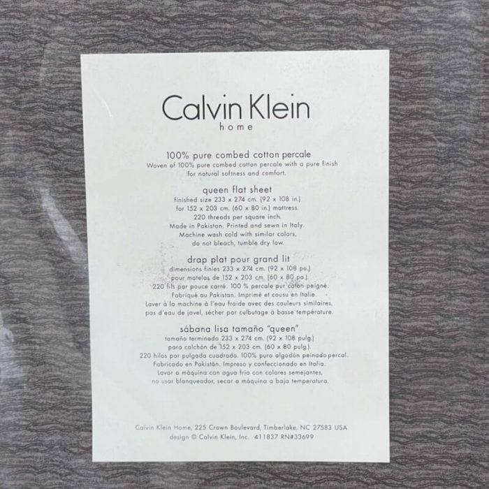 Calvin Klein Wild Rue Queen Flat Sheet Brown 2