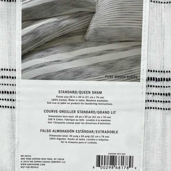 DKNY Donna Karan Pure Woven Stripe STANDARD Sham 4