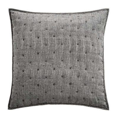 Hotel Collection Broken Stripe Quilted Euro Sham Charcoal Grey