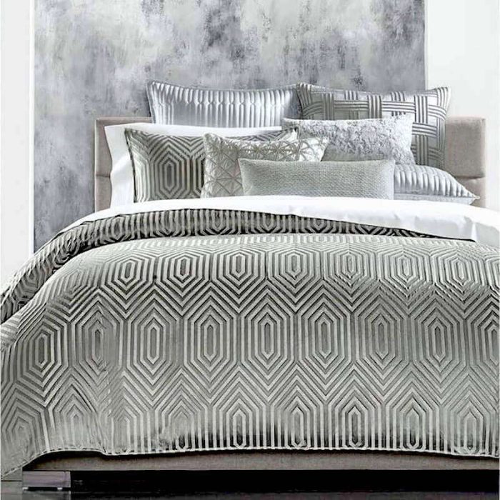 Hotel Collection Lithos Duvet Cover Silver