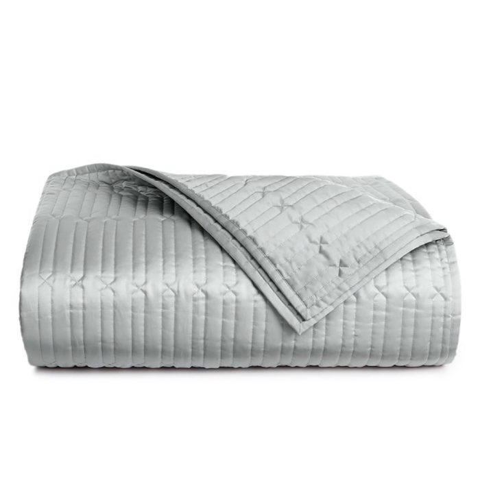 Hotel Collection Lithos Quilted Coverlet Silver