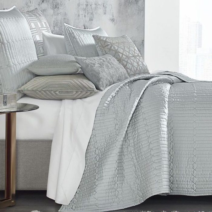 Hotel Collection Lithos Quilted Sham Silver 2