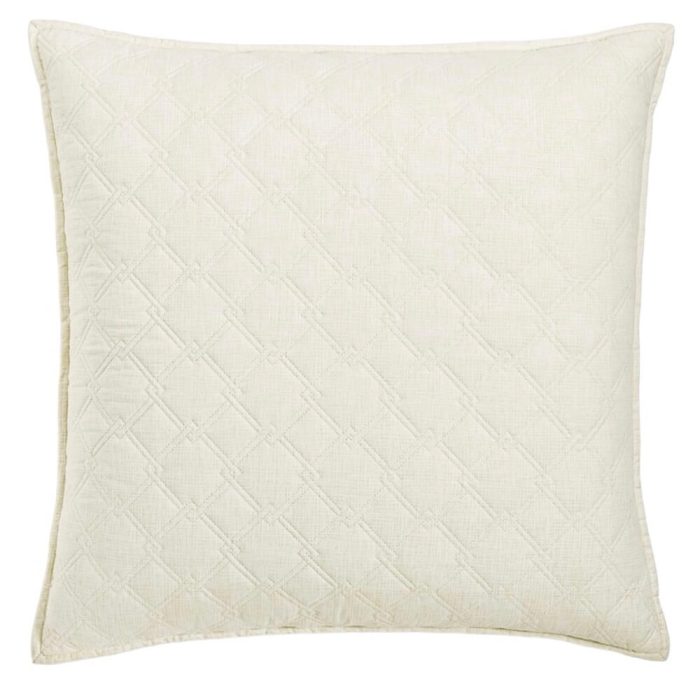 Hotel Collection Luster Geo Quilted Euro Sham Pastel Yellow