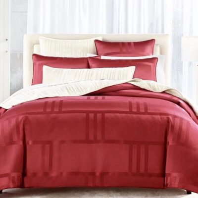 Hotel Collection Structure Duvet Cover Red