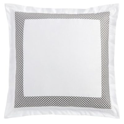 Hudson Park Embroidered Geo EURO Sham Charcoal