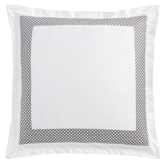 Hudson Park Embroidered Geo EURO Sham Charcoal
