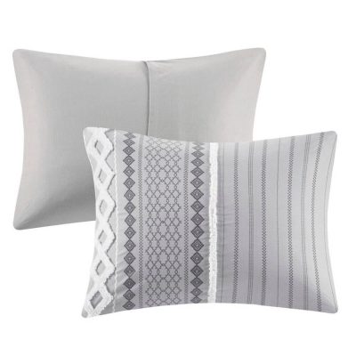 INK+IVY Imani 3 Piece Full/Queen Duvet Set Gray 3