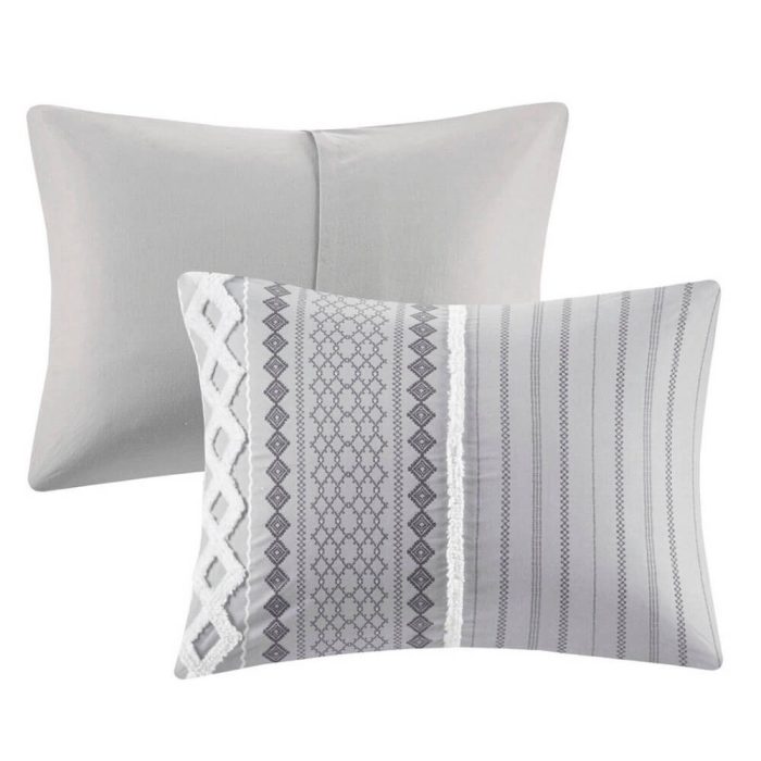 INK+IVY Imani 3 Piece Full/Queen Duvet Set Gray 3