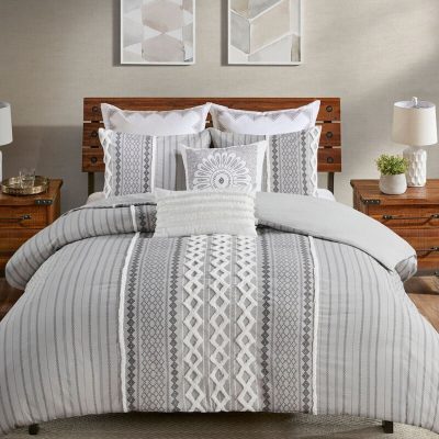 INK+IVY Imani 3 Piece Full/Queen Duvet Set Gray