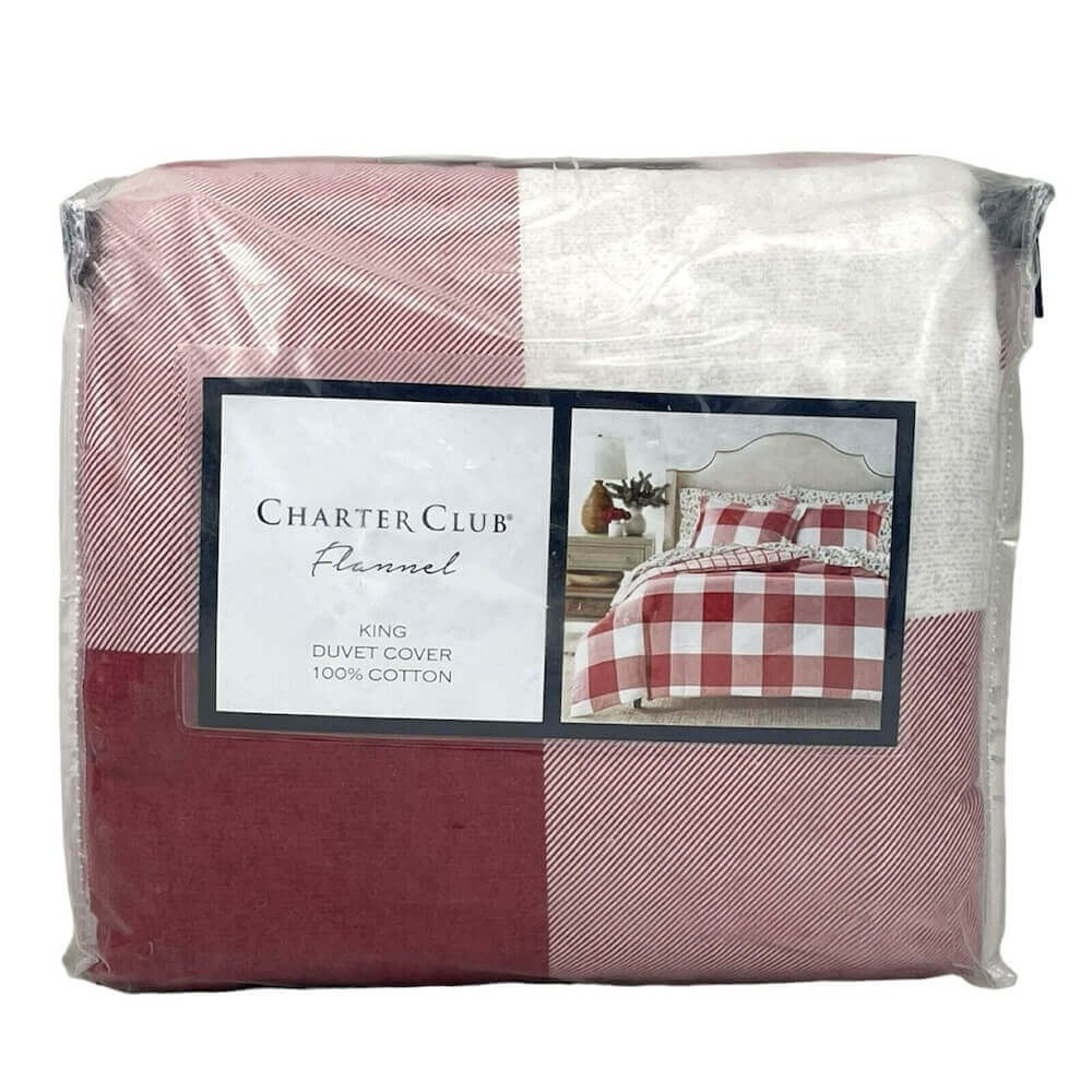 Charter Club Red Check Flannel King Duvet Cover Red 3 Charter Club Red Check Flannel King Duvet Cover Red 3