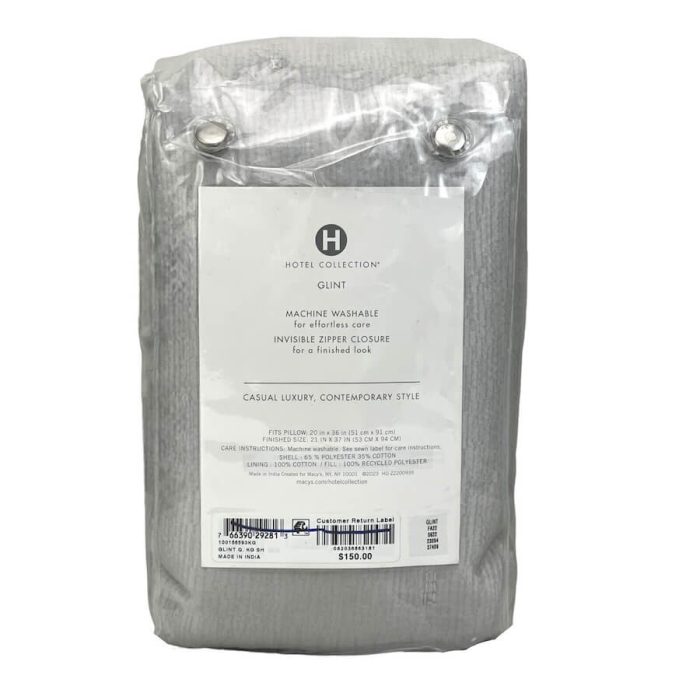 Hotel Collection Glint Quilted King Sham Silver 3