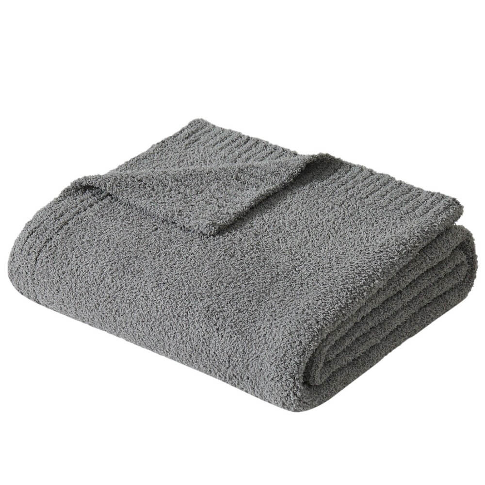 Hotel Collection Luxe Knit Throw Charcoal Grey Hotel Collection Luxe Knit Throw Charcoal Grey