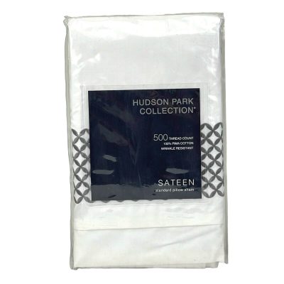 Hudson Park Embroidered Geo Standard Sham White/Charcoal 2