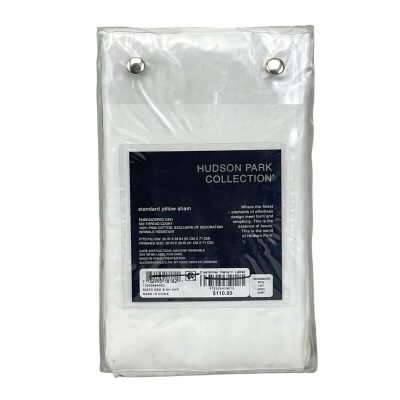 Hudson Park Embroidered Geo Standard Sham White/Charcoal 3