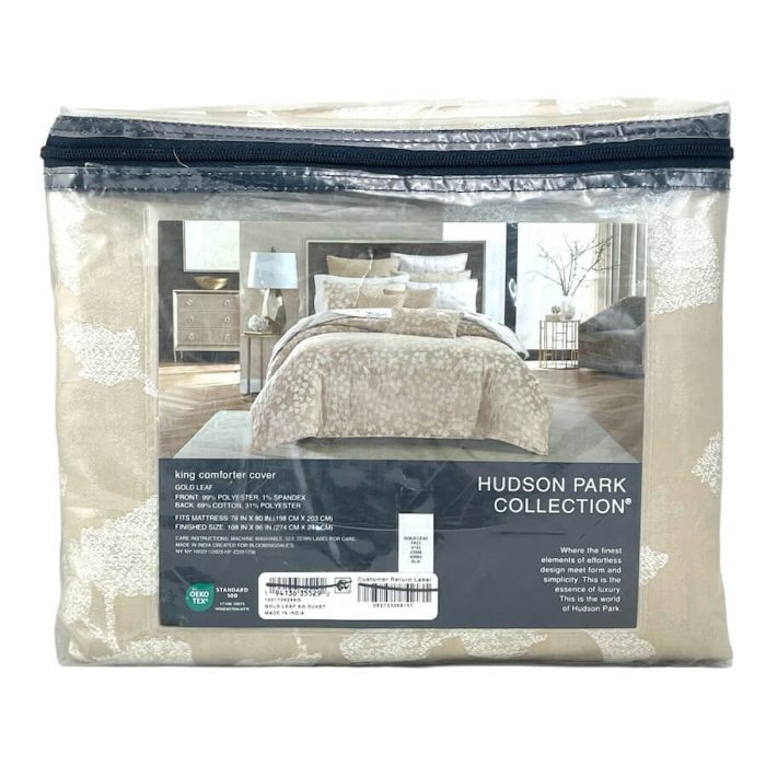 Hudson Park Gold Leaf King Duvet Cover Gold 4