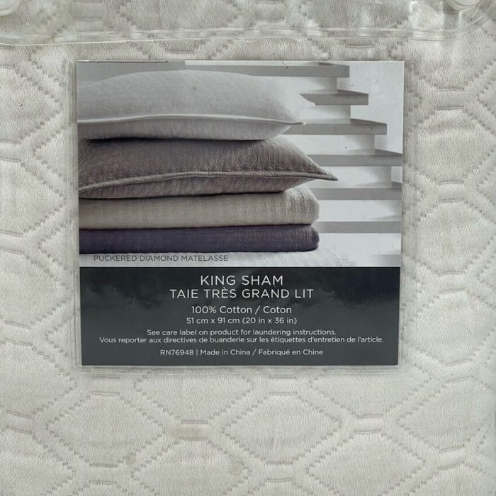 Vera Wang Puckered Diamond Matelasse King Sham 3