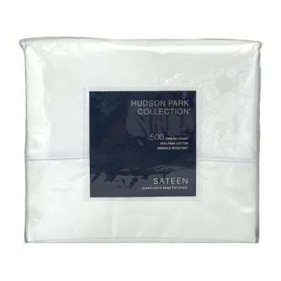 Hudson Park 500 Thread Count Queen Extra Deep Flat Sheet